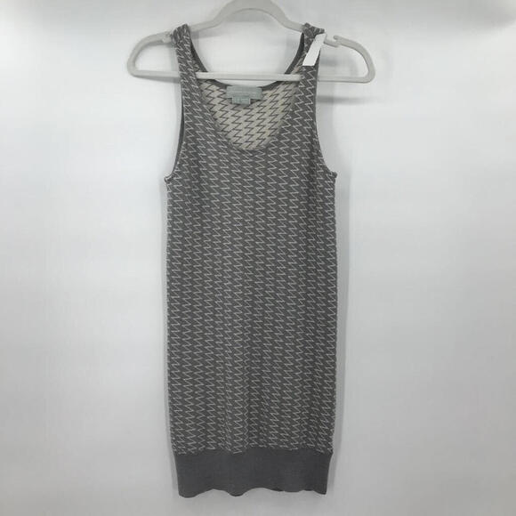 Alexander Wang Dresses & Skirts - Women's Alexander Wang Wool Zigzag Knit Bodycon Gray/White Tank Mini Dress Large